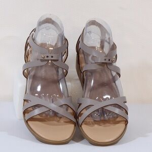 Journee Collection Comfort Foam Monro Taupe Gladiator Sandals